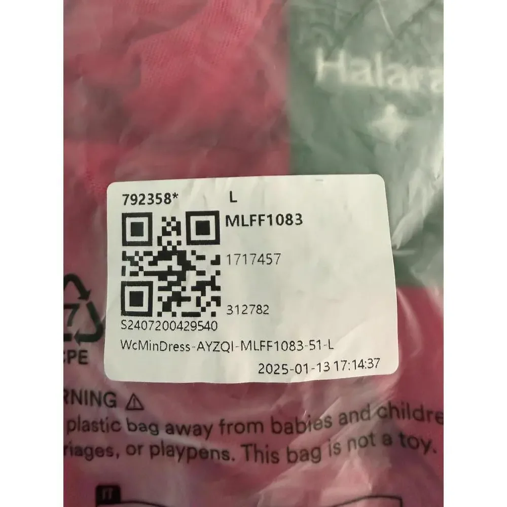 NWT Halara Long Sleeved Ruched Mini Dress Hot Pink Large - Picture 6 of 6